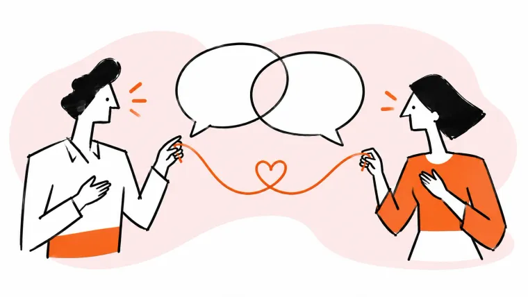 A customer and agent connect through attentive conversation.